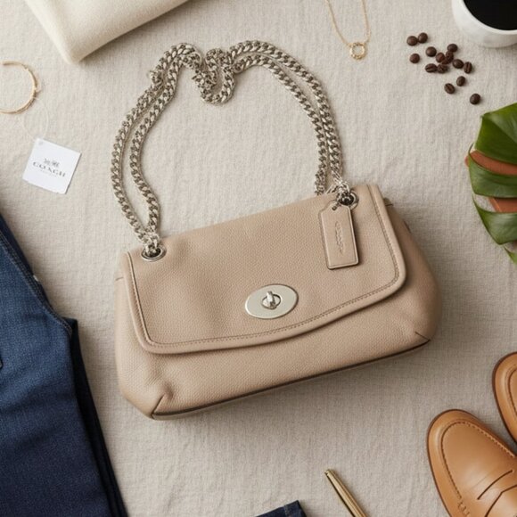 Coach Handbags - Coach Chain Pebble Leather Crossbody